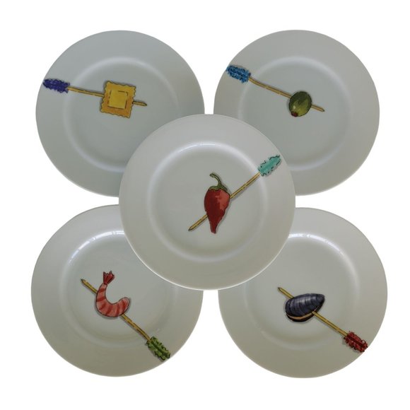 Crate&Barrel Other - Crate&Barrel by Nancy Green Tidbits Appetizer Canape Snack Plates Set of 5